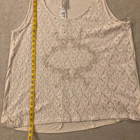 NWT Dantelle Sleeveless Top - Cream Sheer Lace Front/Solid Back  Size 2X - Picture 5 of 6